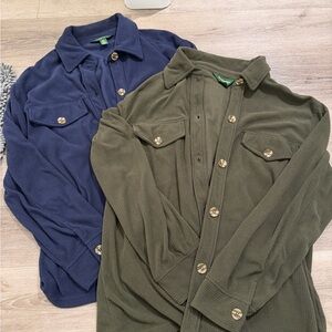 Blue and Green Button-Up Shirts